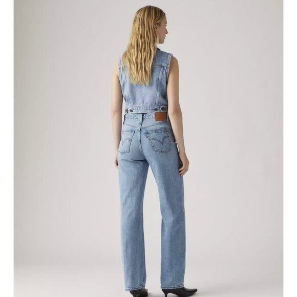 Levi's 29x32 Premium Ribcage Wide Leg Women's Jeans Far And Wide Light Wash - Picture 3 of 7